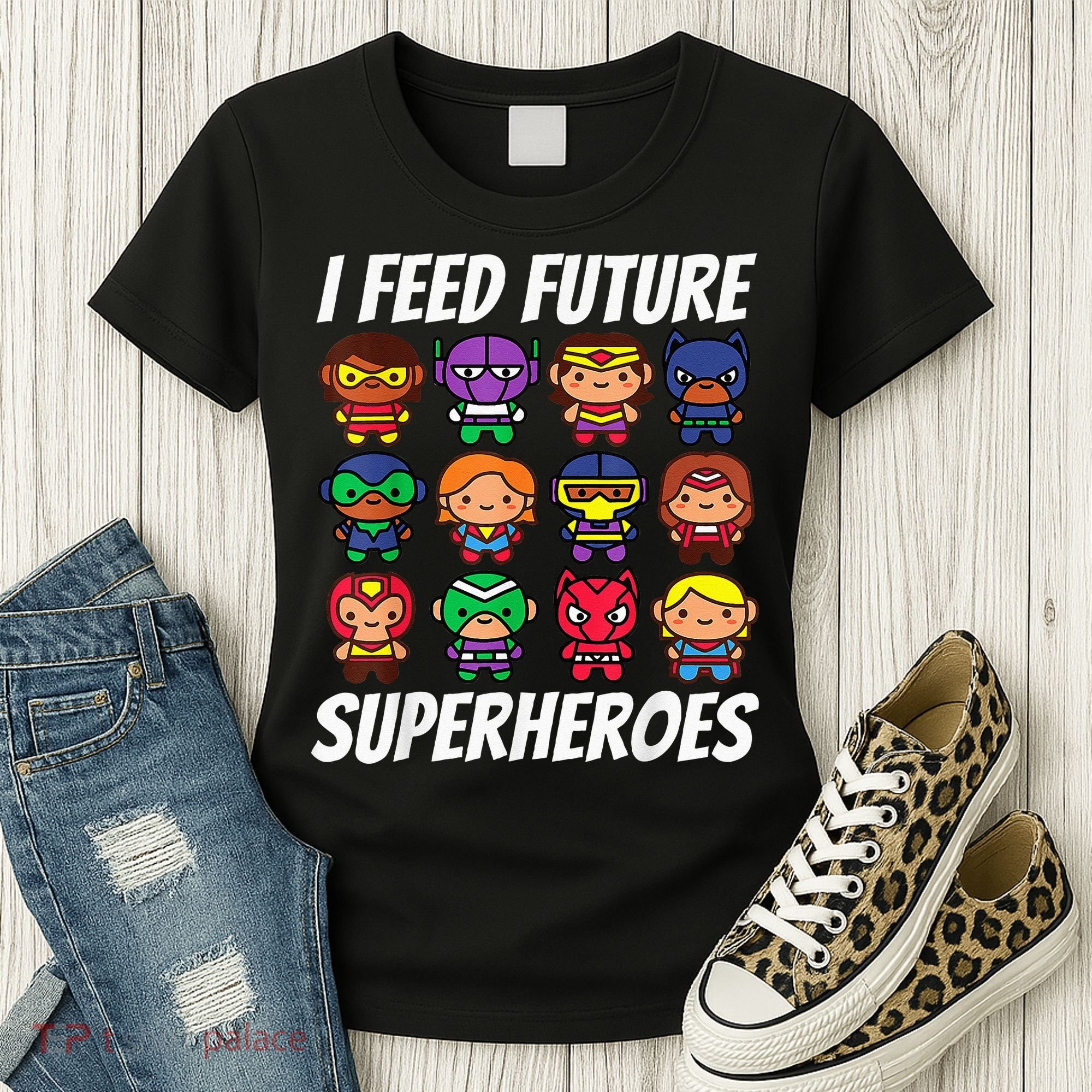 I Feed Future Superheroes School Lunch Lady Squad Women's T-Shirt