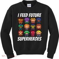 I Feed Future Superheroes School Lunch Lady Squad Kids Sweatshirt thumb 0