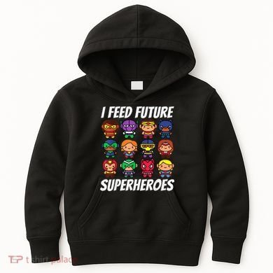 I Feed Future Superheroes School Lunch Lady Squad Kids Hoodie
