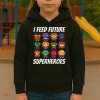 I Feed Future Superheroes School Lunch Lady Squad Kids Hoodie thumb 3