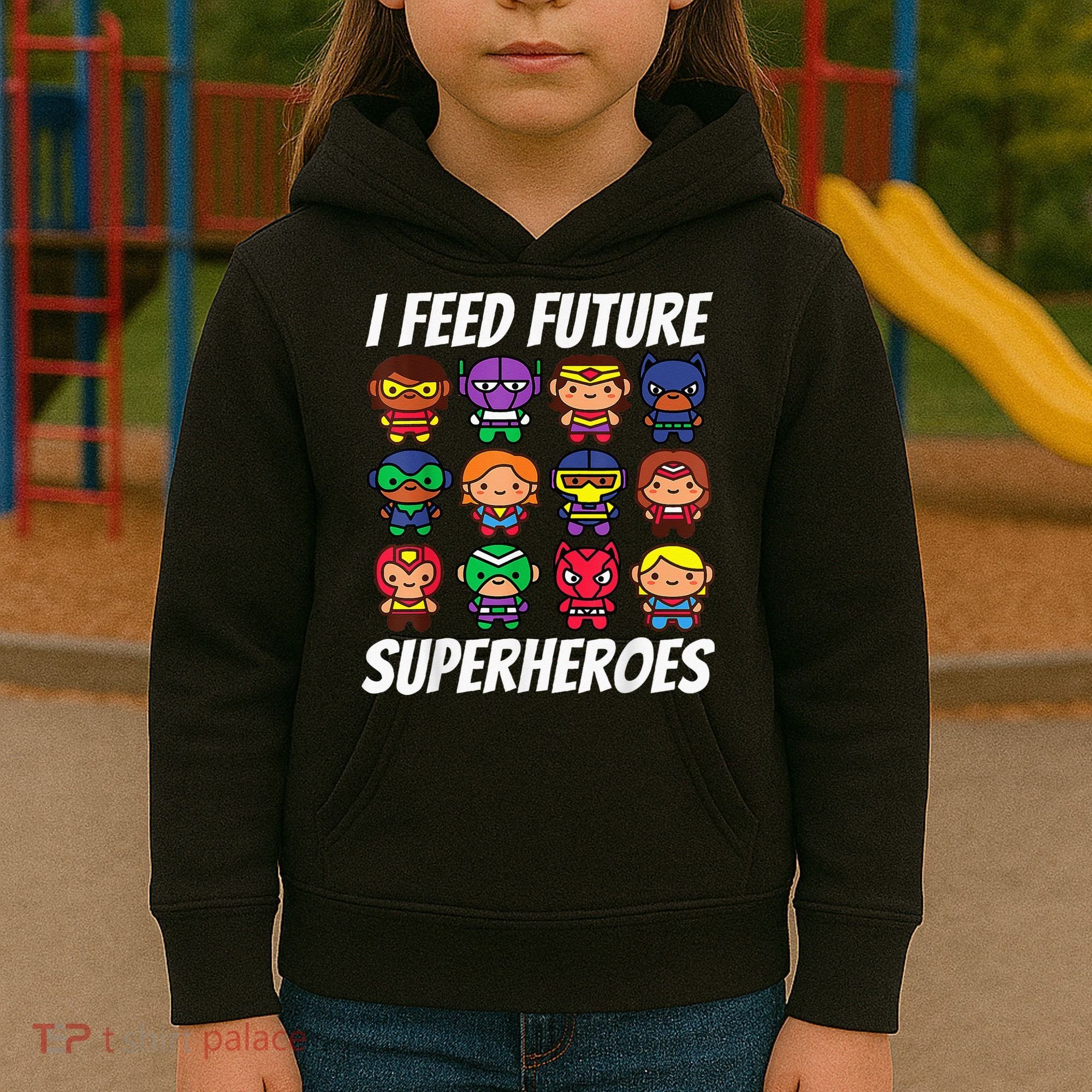 I Feed Future Superheroes School Lunch Lady Squad Kids Hoodie