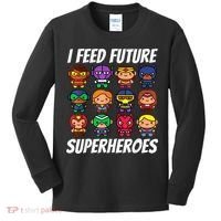 I Feed Future Superheroes School Lunch Lady Squad Kids Long Sleeve Shirt thumb 0