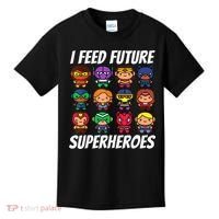 I Feed Future Superheroes School Lunch Lady Squad Kids T-Shirt thumb 0
