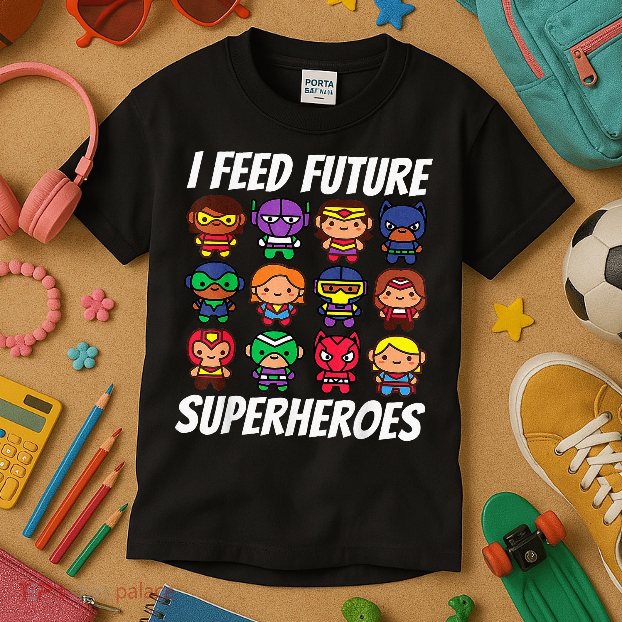 I Feed Future Superheroes School Lunch Lady Squad Kids T-Shirt