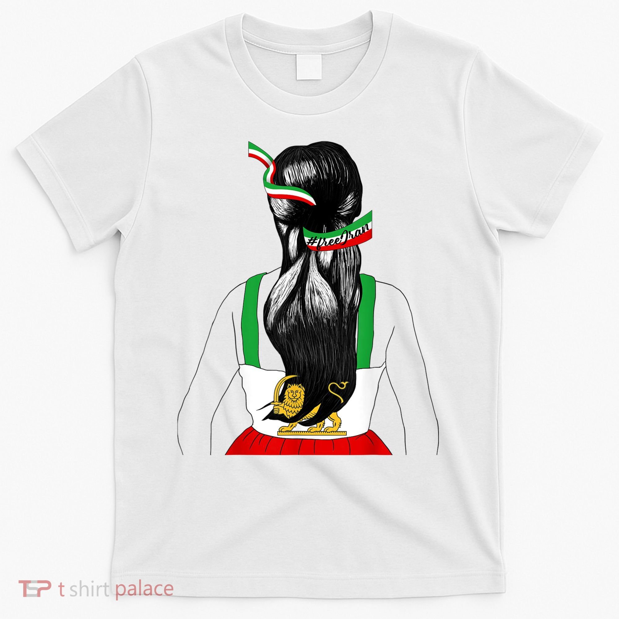 Iranian Flag Female Hair Support Women Of Iran LION SUN FLAG T-Shirt