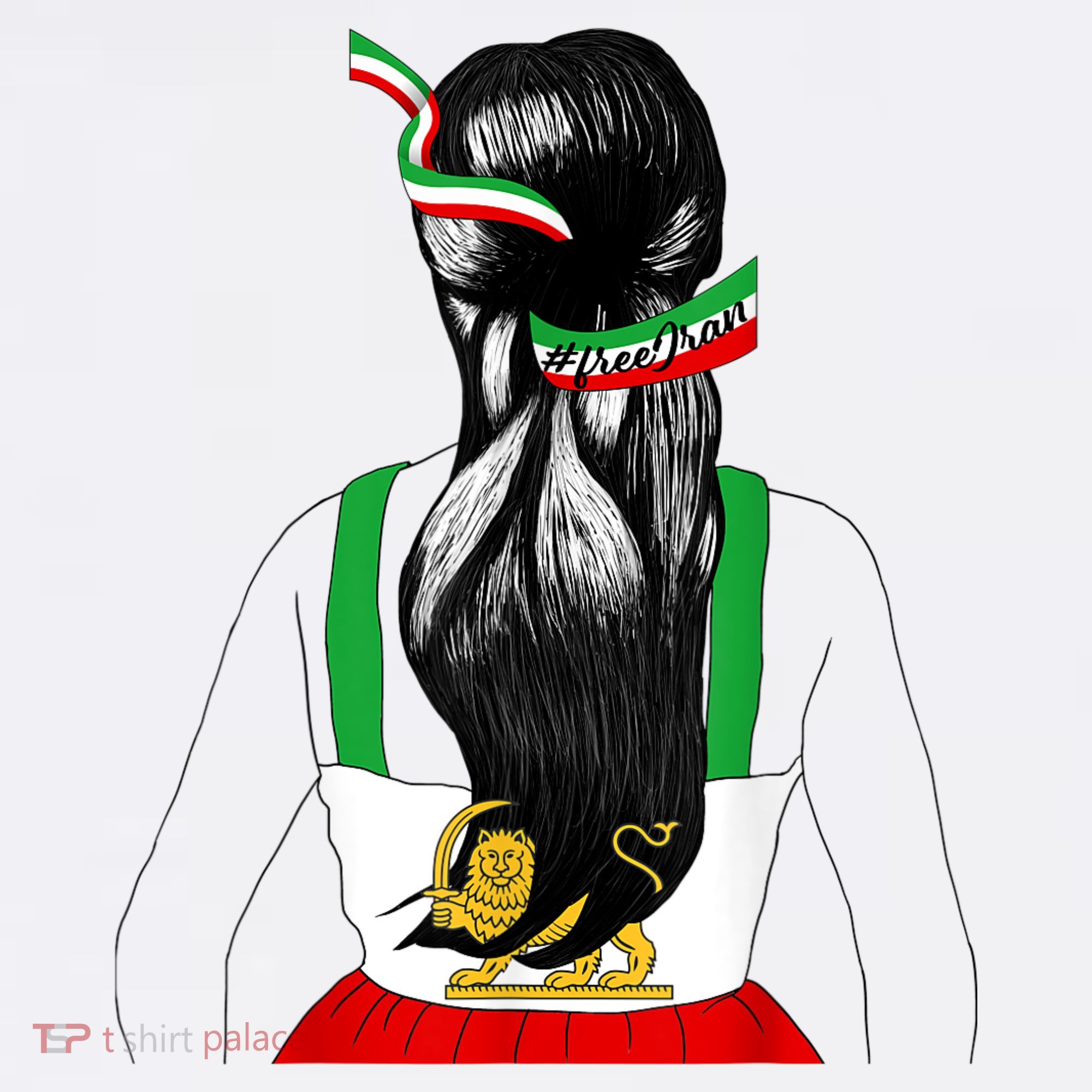 Iranian Flag Female Hair Support Women Of Iran LION SUN FLAG T-Shirt