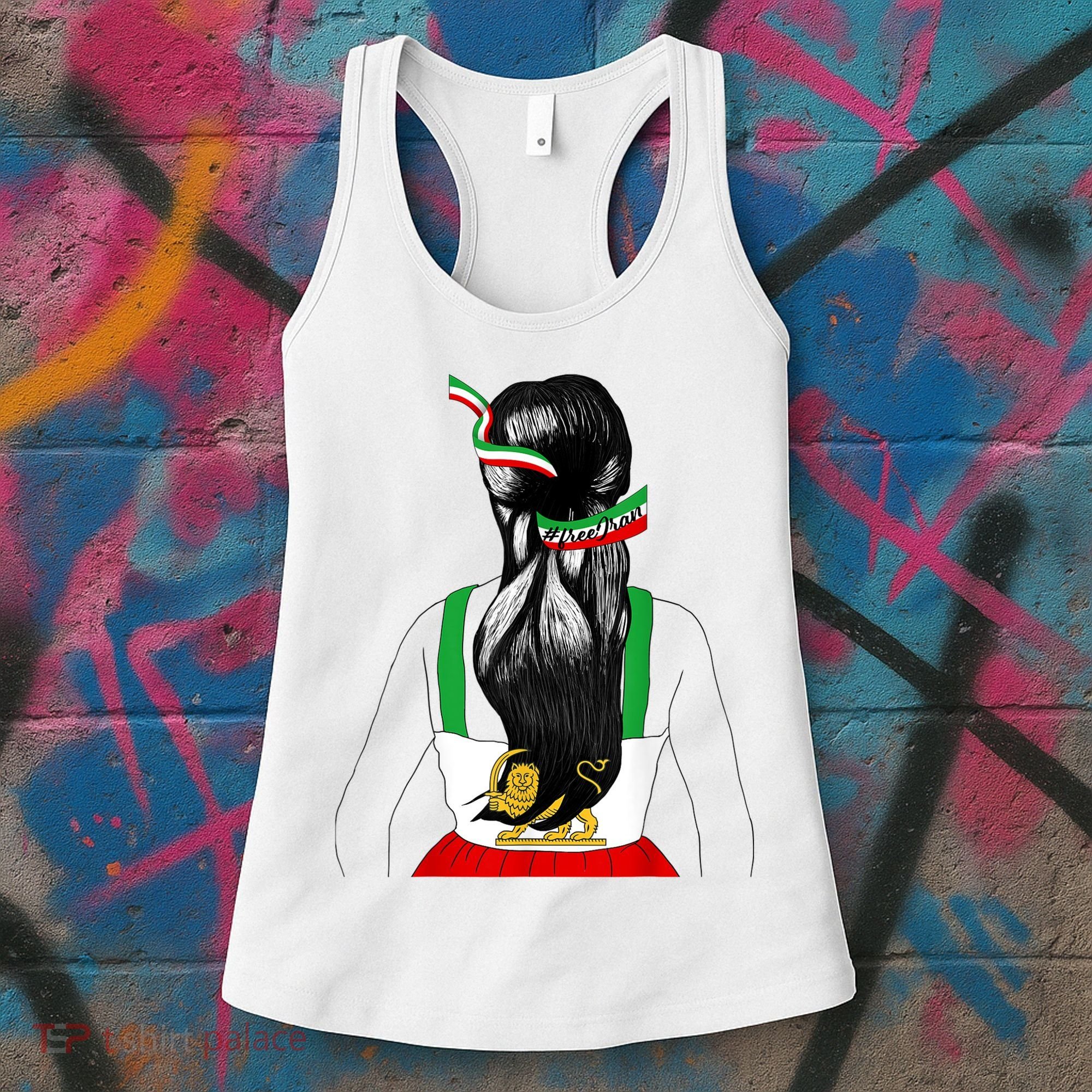 Iranian Flag Female Hair Support Women Of Iran LION SUN FLAG Women's Tank Top