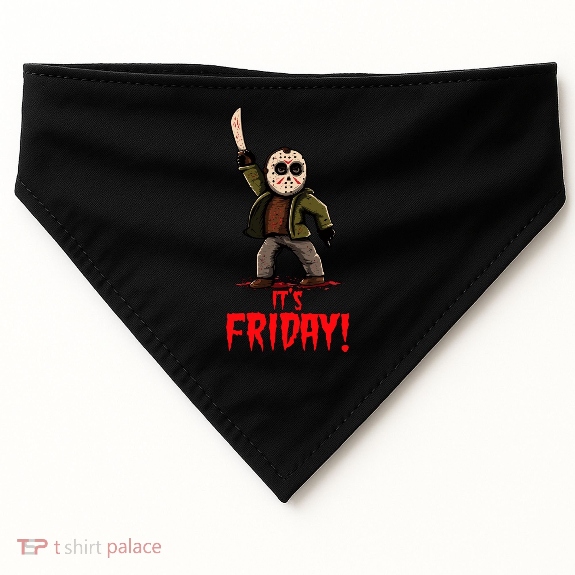 It's Friday Funny Halloween Horror Movie USA-Made Doggie Bandana