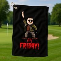 It's Friday Funny Halloween Horror Movie Golf Towel thumb 1