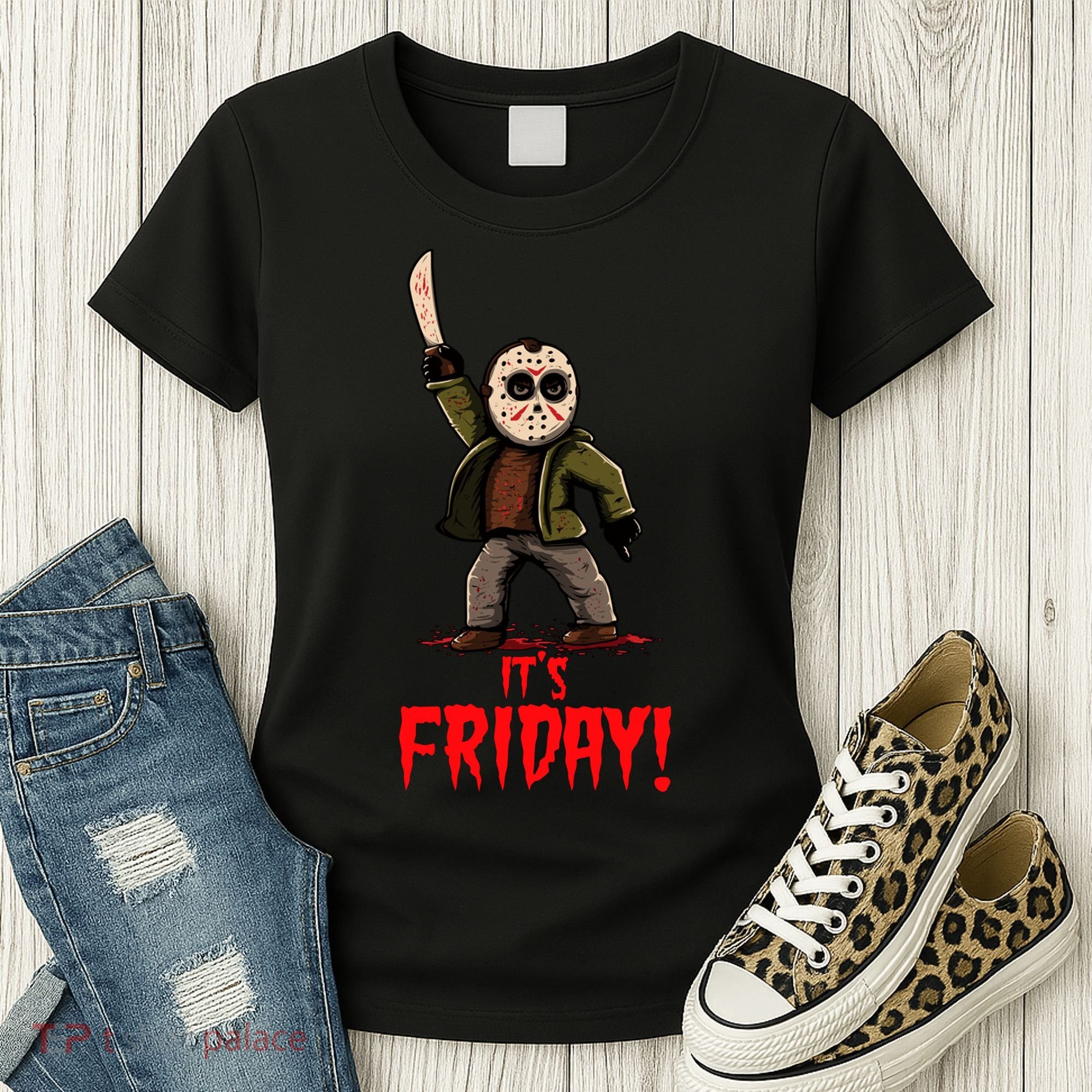 It's Friday Funny Halloween Horror Movie Women's T-Shirt