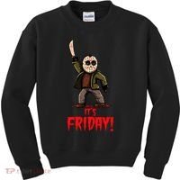 It's Friday Funny Halloween Horror Movie Kids Sweatshirt thumb 0