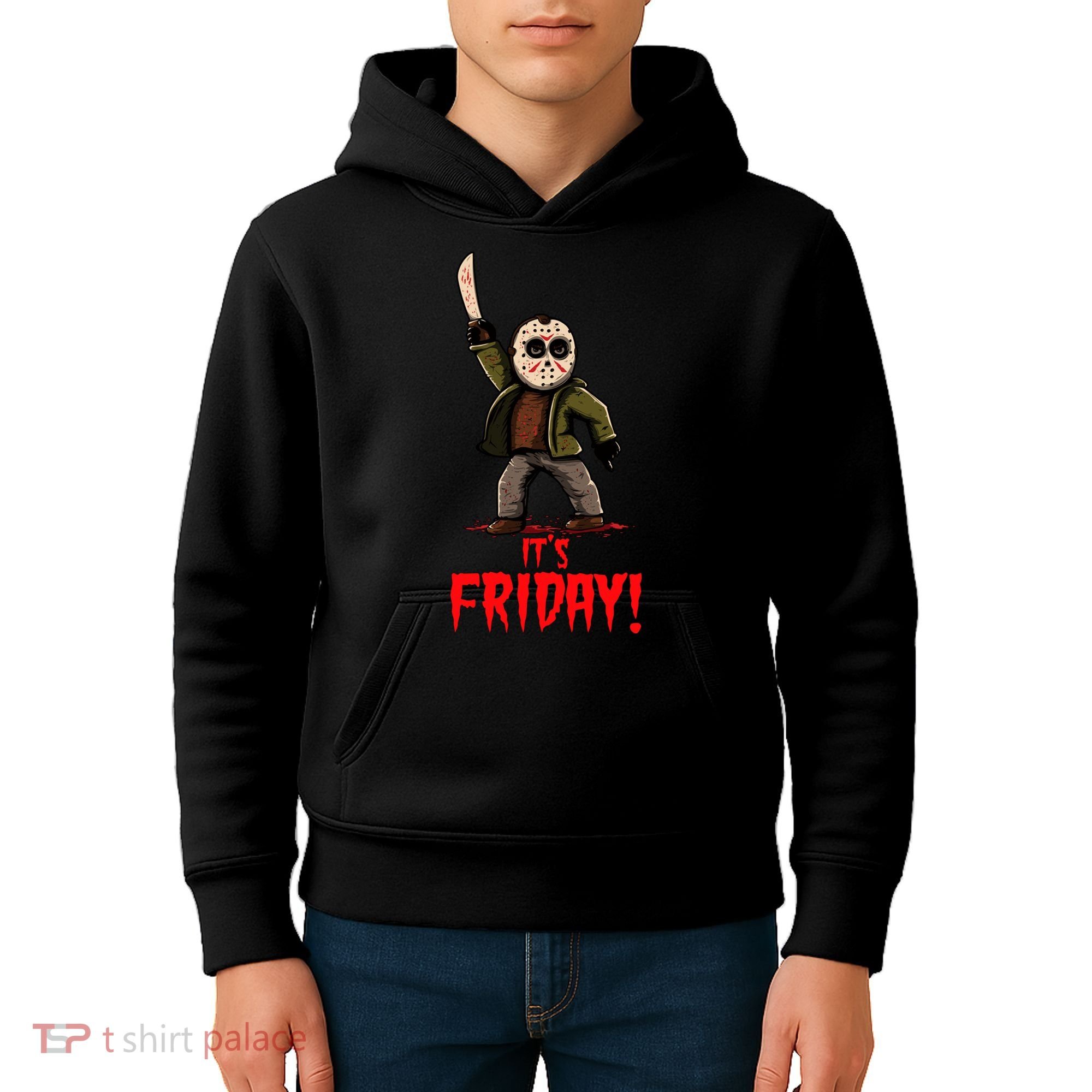 It's Friday Funny Halloween Horror Movie Kids Hoodie