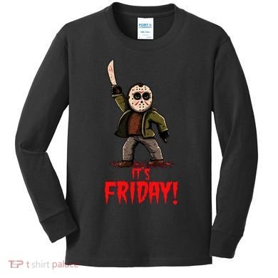 It's Friday Funny Halloween Horror Movie Kids Long Sleeve Shirt