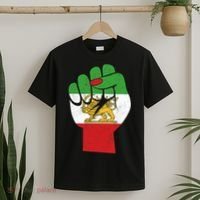 Iranian Flag Female Fist Support Women Of Iran LION SUN FLAG T-Shirt thumb 2