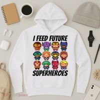 I Feed Future Superheroes School Lunch Lady Squad Hoodie thumb 3