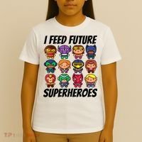I Feed Future Superheroes School Lunch Lady Squad T-Shirt thumb 4