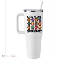 I Feed Future Superheroes School Lunch Lady Squad 40oz Vacuum Insulated Stainless Steel Travel Tumbler thumb 2