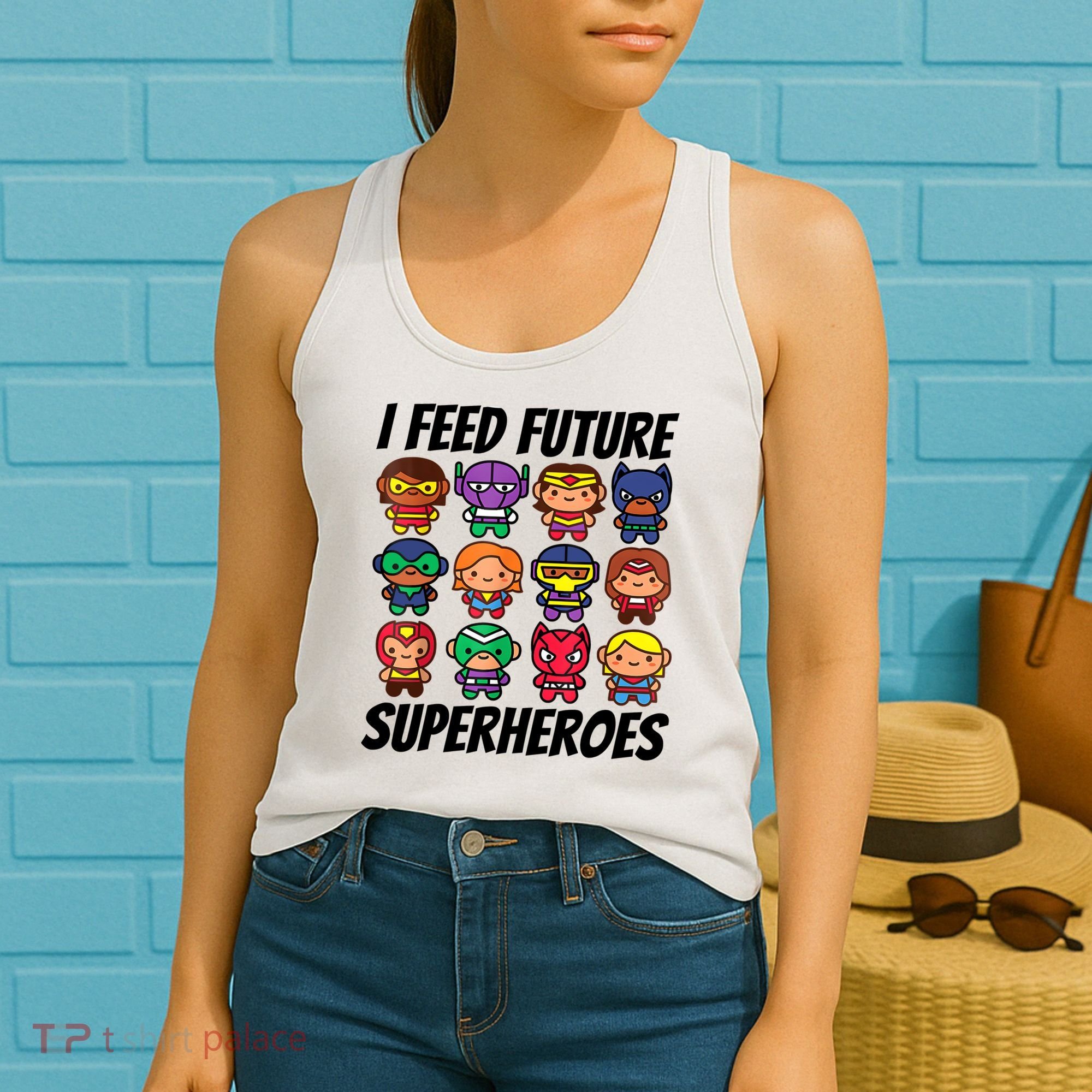 I Feed Future Superheroes School Lunch Lady Squad Women's Tank Top