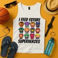 I Feed Future Superheroes School Lunch Lady Squad Tank Top thumb 4