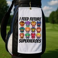 I Feed Future Superheroes School Lunch Lady Squad Golf Towel thumb 2
