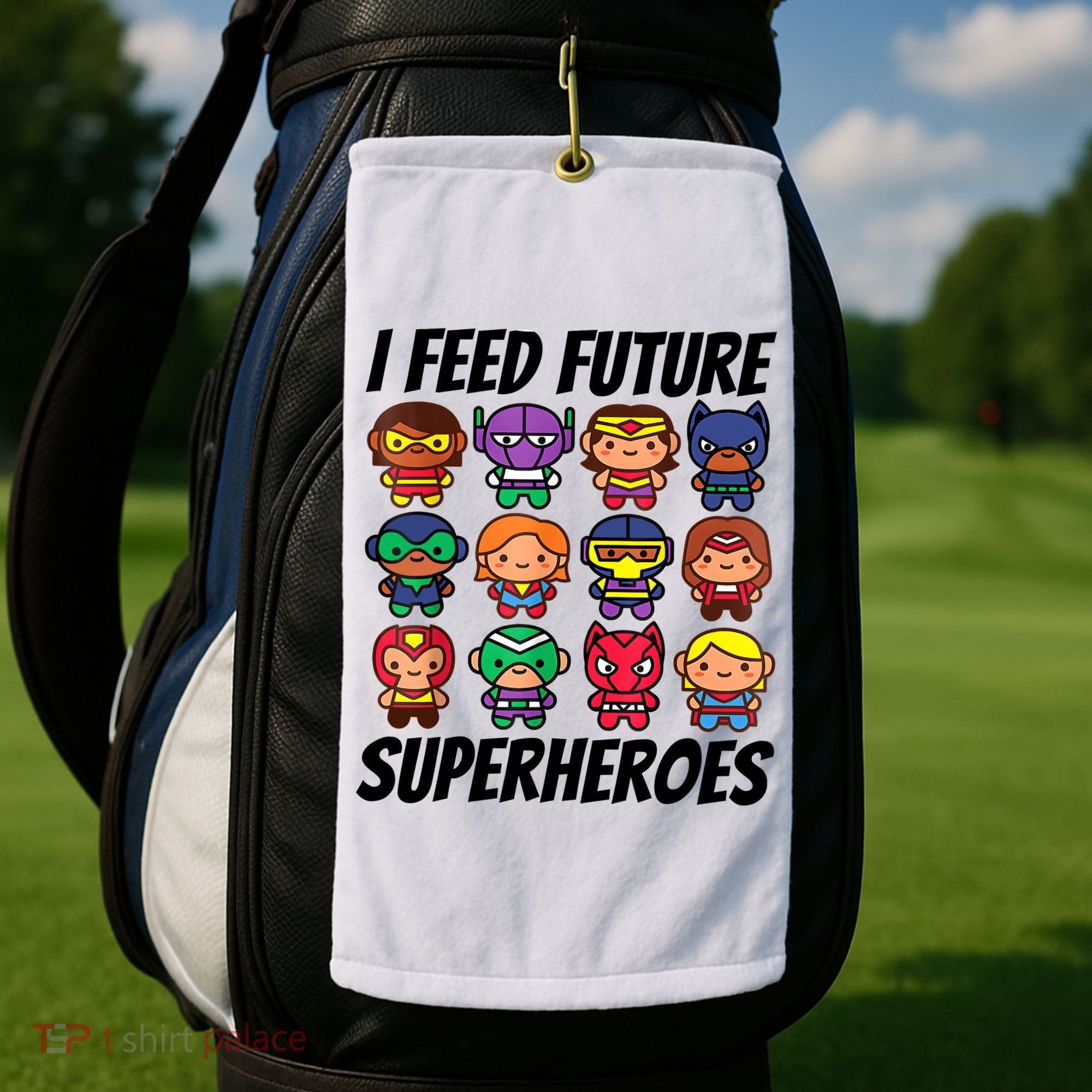 I Feed Future Superheroes School Lunch Lady Squad Golf Towel