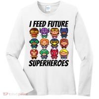 I Feed Future Superheroes School Lunch Lady Squad Women's Long Sleeve Shirt thumb 0