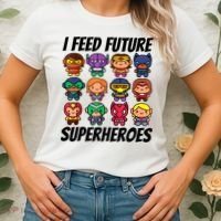 I Feed Future Superheroes School Lunch Lady Squad Women's T-Shirt thumb 2
