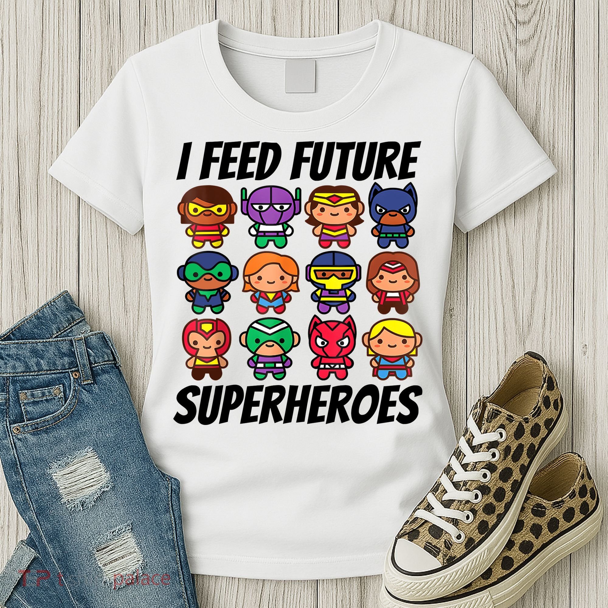 I Feed Future Superheroes School Lunch Lady Squad Women's T-Shirt