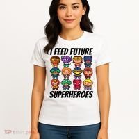 I Feed Future Superheroes School Lunch Lady Squad Women's T-Shirt thumb 4