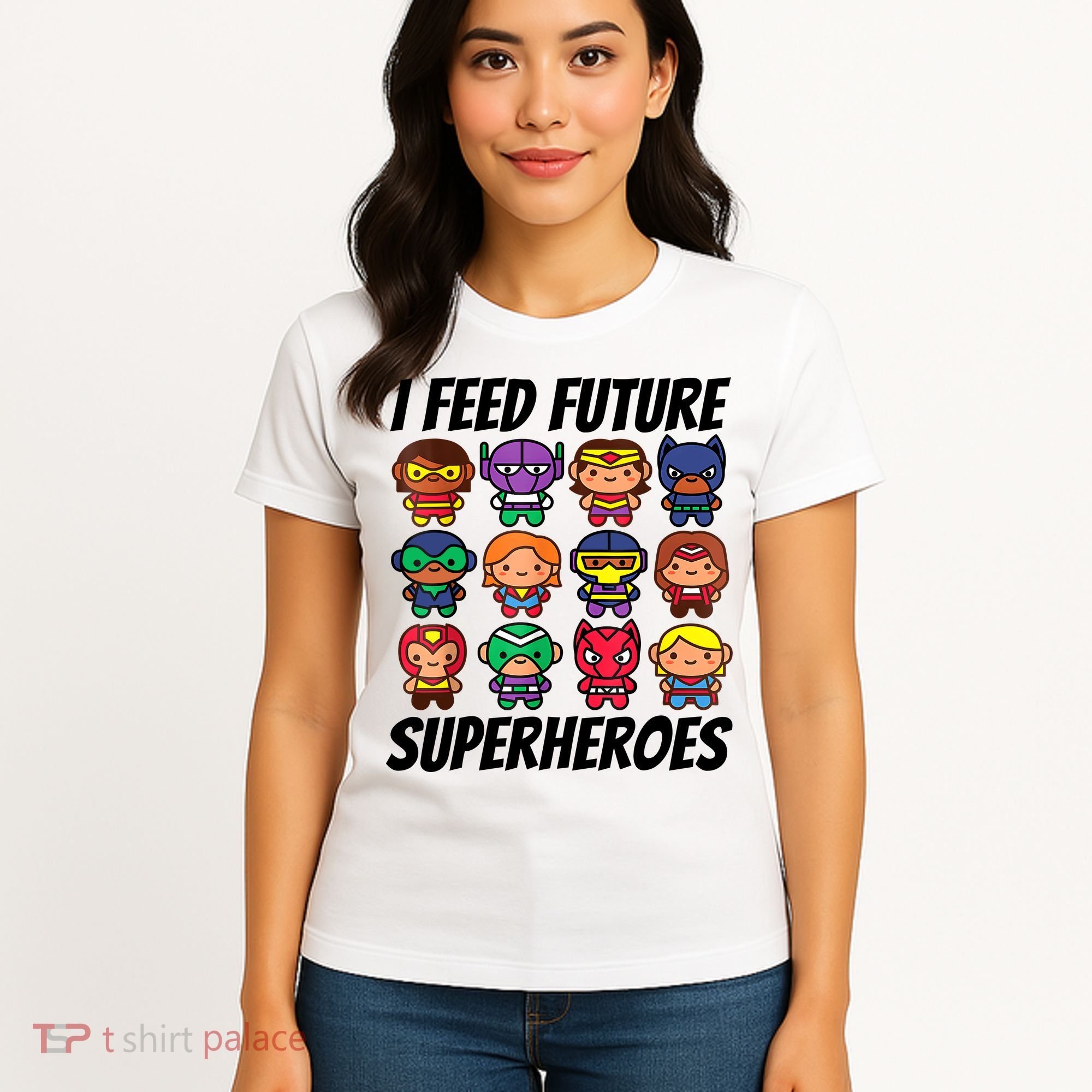 I Feed Future Superheroes School Lunch Lady Squad Women's T-Shirt