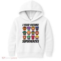 I Feed Future Superheroes School Lunch Lady Squad Kids Hoodie thumb 0