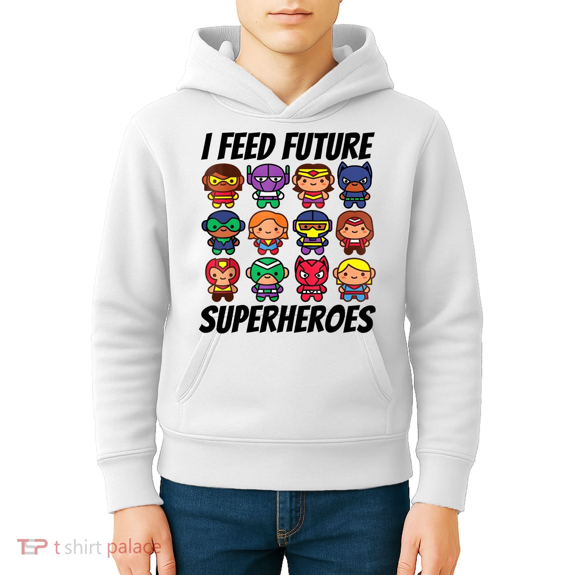 I Feed Future Superheroes School Lunch Lady Squad Kids Hoodie