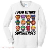I Feed Future Superheroes School Lunch Lady Squad Kids Long Sleeve Shirt thumb 0