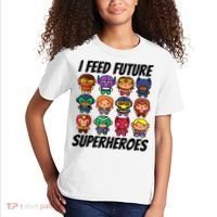I Feed Future Superheroes School Lunch Lady Squad Kids T-Shirt thumb 2