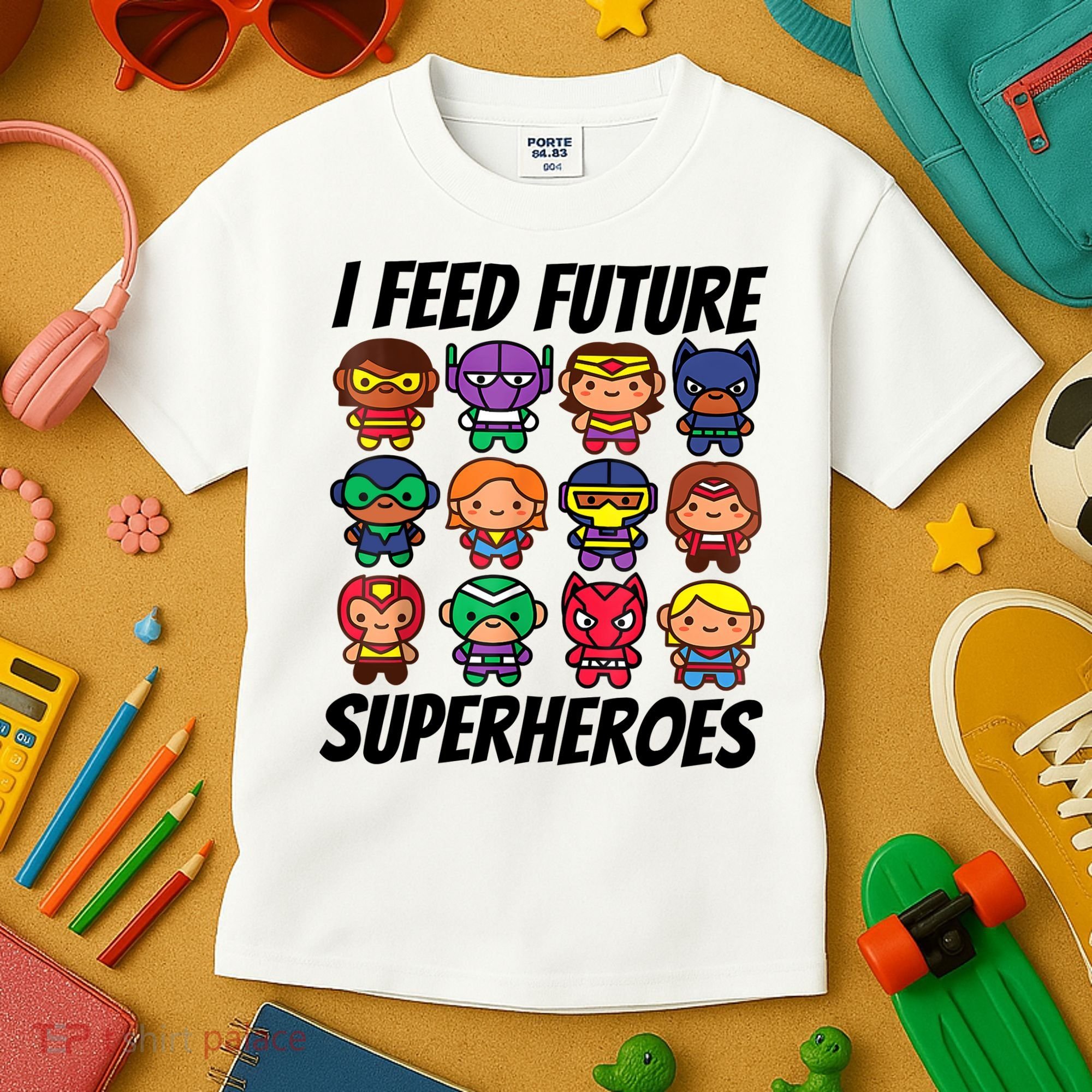 I Feed Future Superheroes School Lunch Lady Squad Kids T-Shirt