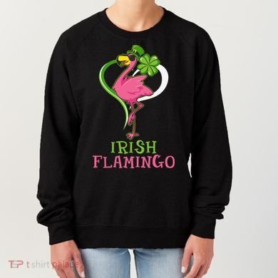 Irish Flamingo Funny St Patricks Day Women's Sweatshirt