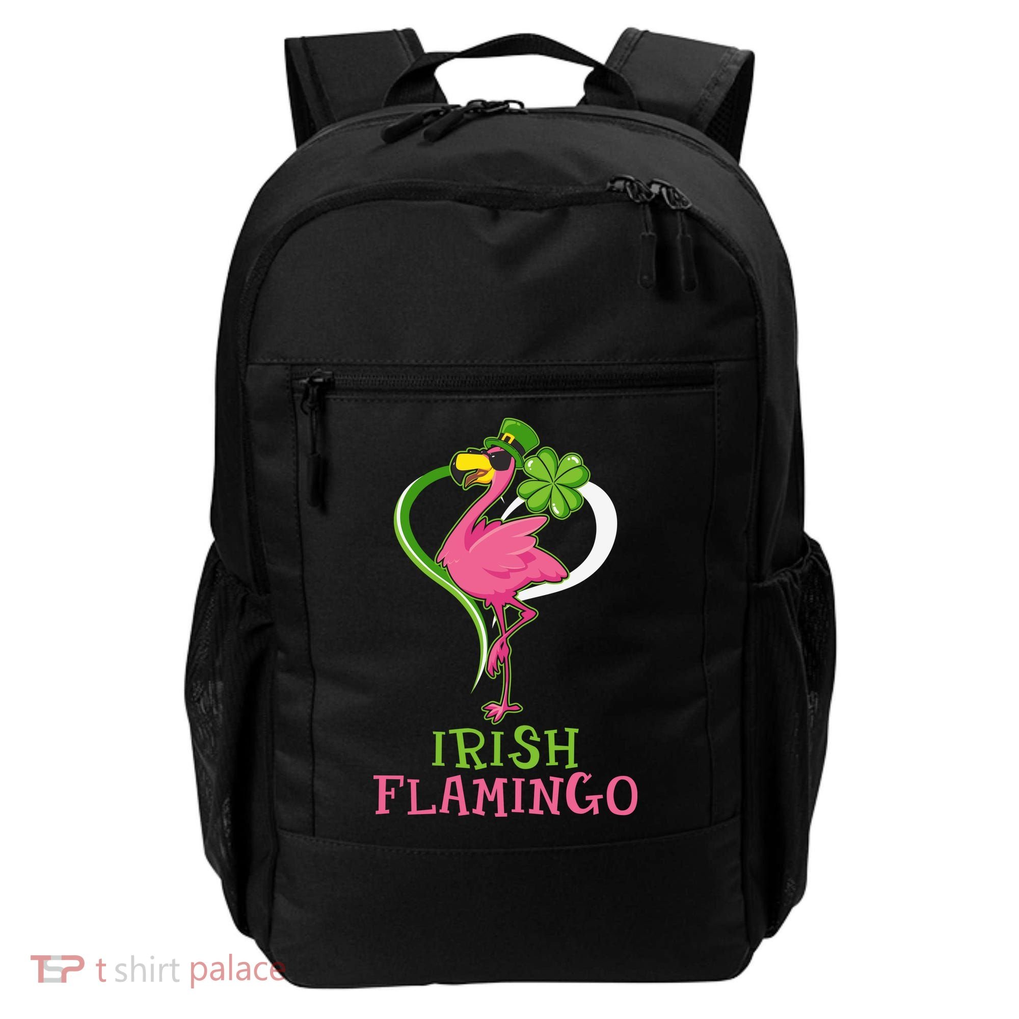 Irish Flamingo Funny St Patricks Day Backpack