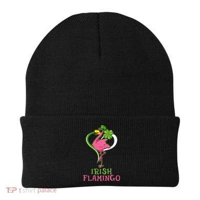 Irish Flamingo Funny St Patricks Day Beanie