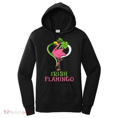 Irish Flamingo Funny St Patricks Day Women's Hoodie