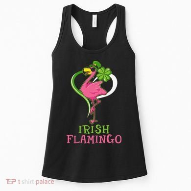 Irish Flamingo Funny St Patricks Day Women's Tank Top