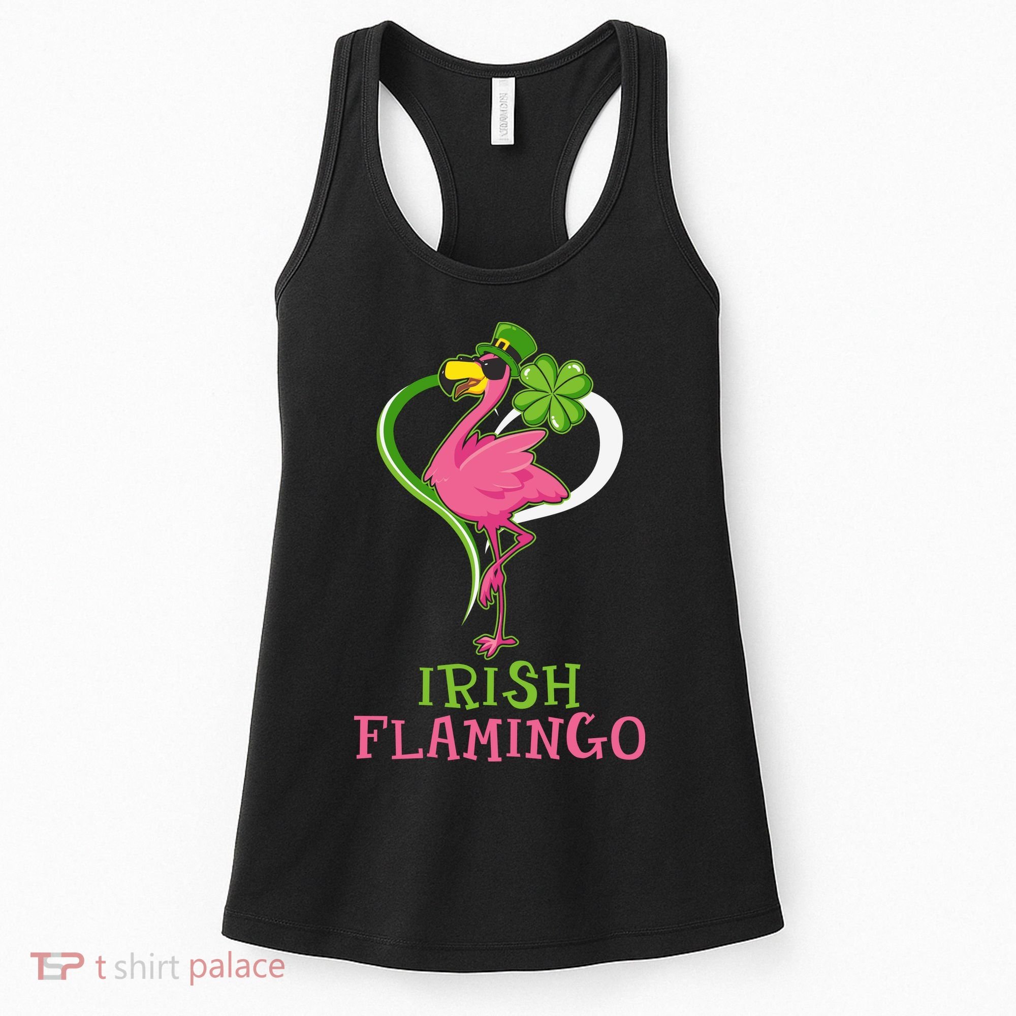 Irish Flamingo Funny St Patricks Day Women's Tank Top
