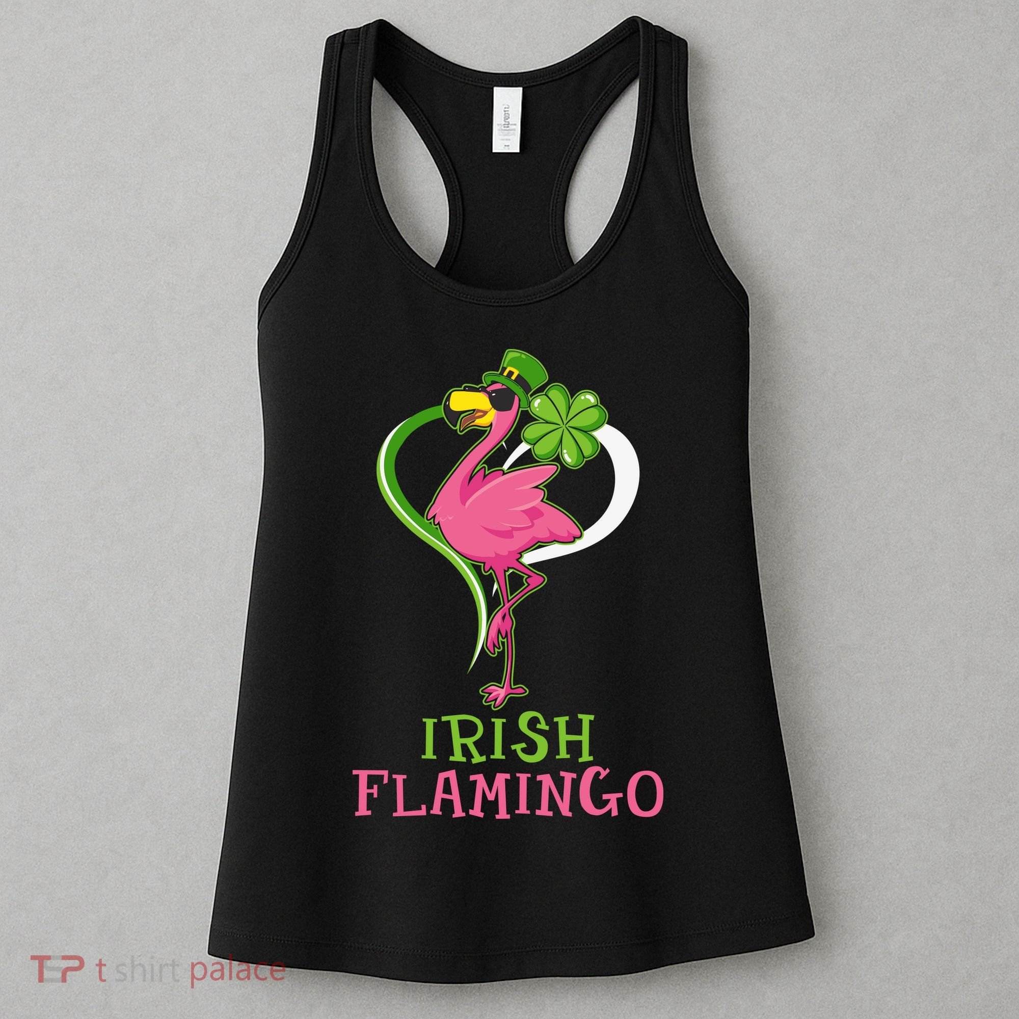 Irish Flamingo Funny St Patricks Day Women's Tank Top