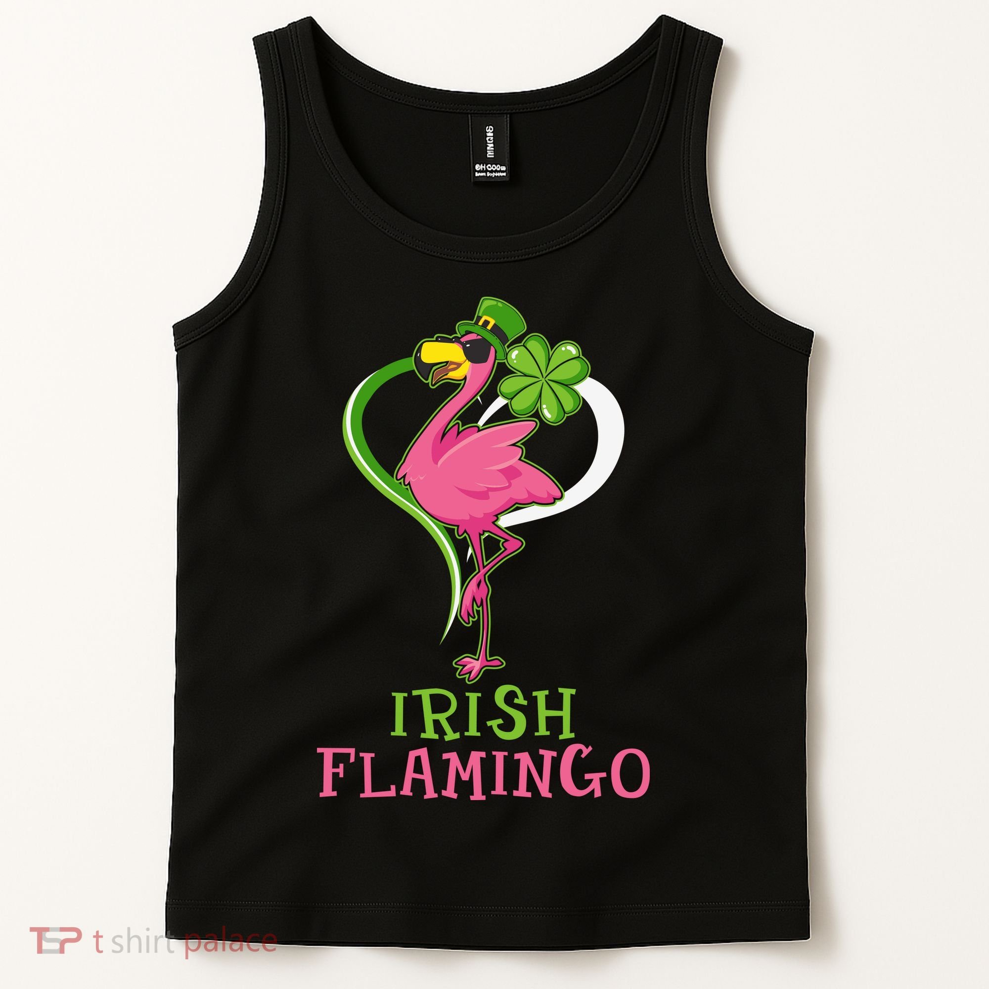 Irish Flamingo Funny St Patricks Day Tank Top