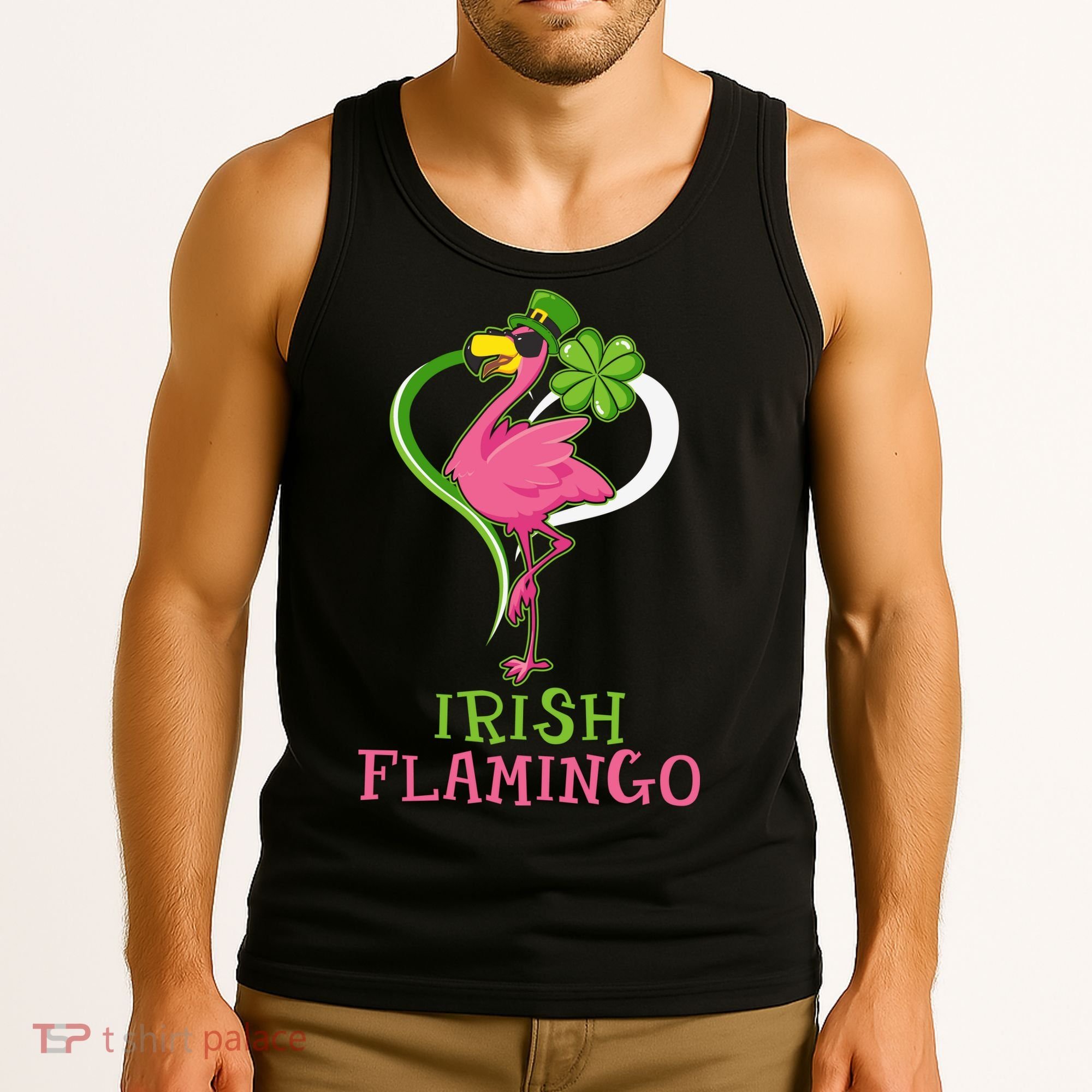 Irish Flamingo Funny St Patricks Day Tank Top