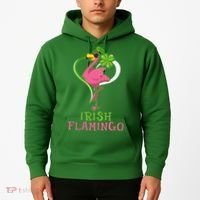 Irish Flamingo Funny St Patricks Day Hoodie thumb 2