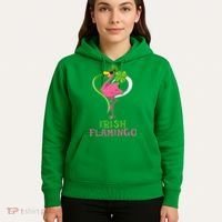 Irish Flamingo Funny St Patricks Day Hoodie thumb 5