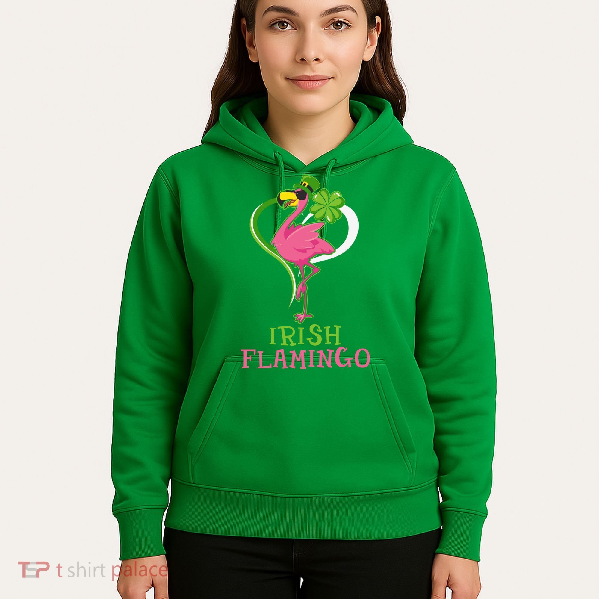 Irish Flamingo Funny St Patricks Day Hoodie