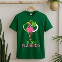 Irish Flamingo Funny St Patricks Day T-Shirt thumb 2