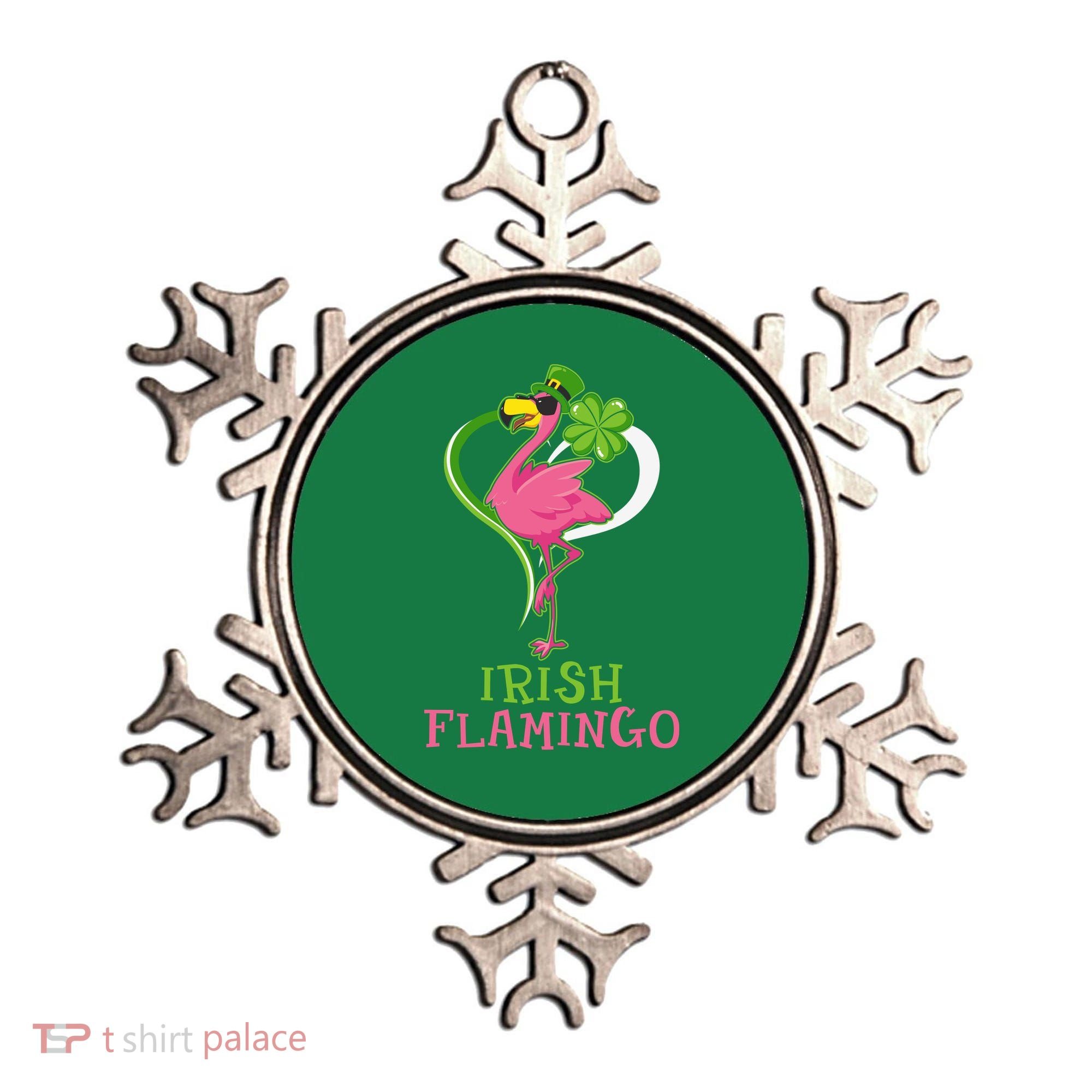 Irish Flamingo Funny St Patricks Day Ornament