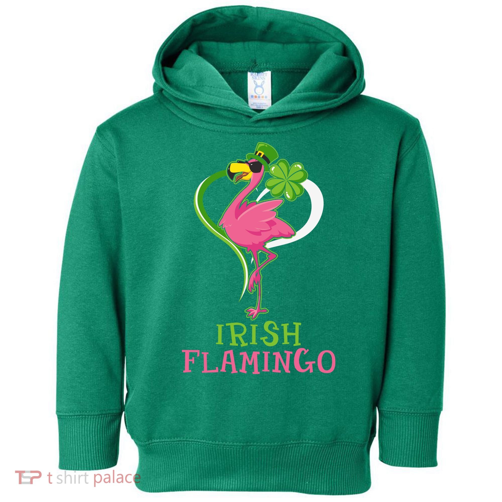 Irish Flamingo Funny St Patricks Day Toddler Hoodie